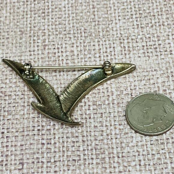Silver Modernist Bird Brooch - Picture 2 of 2